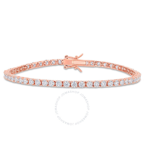 Amour 5 1/10 CT DEW Created Moissanite Tennis Bracelet In Rose Gold Plated Sterling Silver