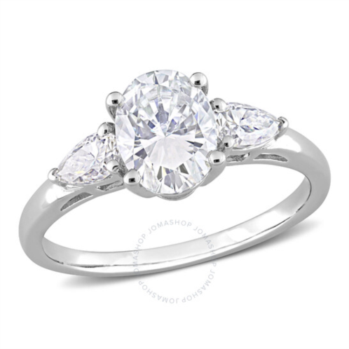 Amour 1 3/4 CT DEW Created Moissanite Three-stone Engagement Ring In Sterling Silver
