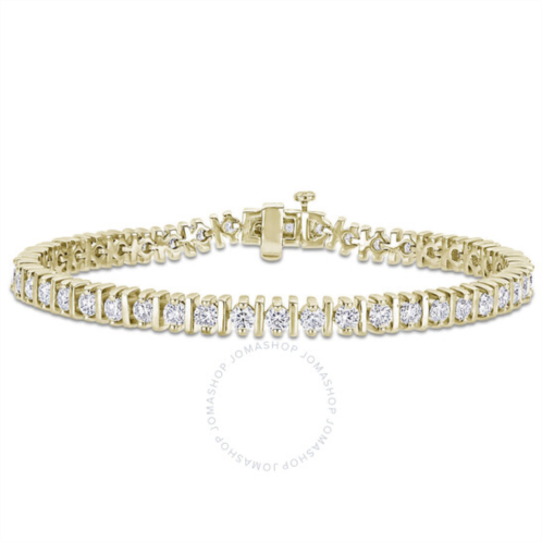 Amour 4 1/2 CT DEW Created Moissanite Bar Tennis Bracelet In Yellow Plated Sterling Silver
