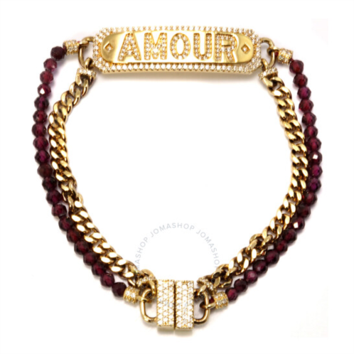 Apm Monaco Amour Chain And Bead Crystal Bracelet, Brand Size M
