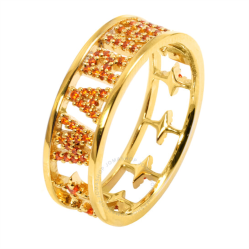 Apm Monaco Ladies Gold/Orange Crystal Warning Ring, Size 52
