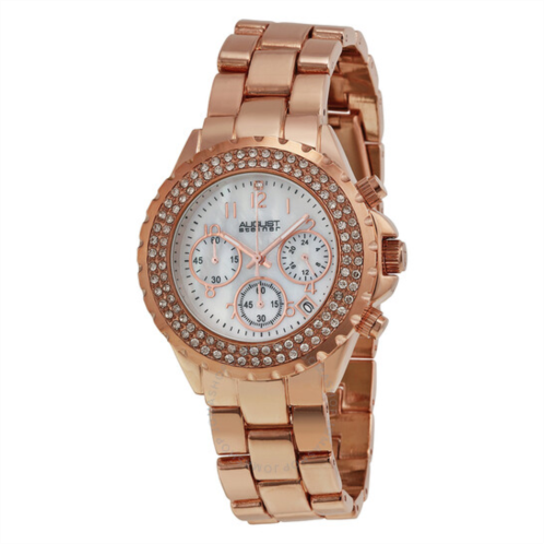 August Steiner Mother of Pearl Dial Rose Gold-tone Ladies Watch