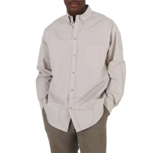 Balenciaga Cement Grey Large Fit Cotton Shirt, Brand Size 38 (Neck Size 15)