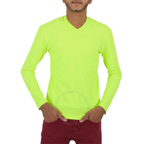 Balenciaga Mens Fluo Yellow Crewneck Long-Sleeve Top, Size Small
