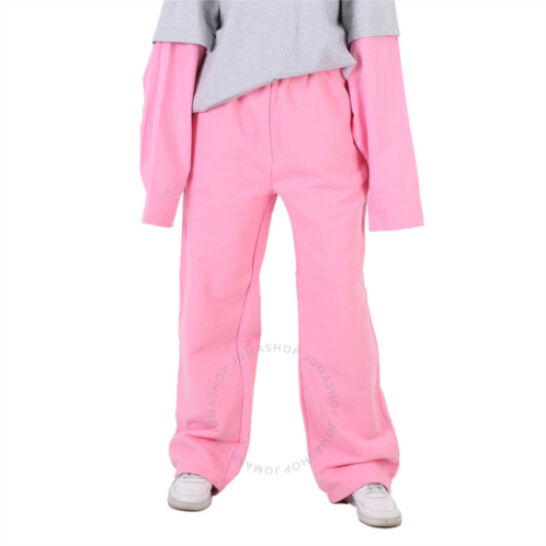 Balenciaga Pink Logo-Embroidered Oversized Cotton Track Pants, Size Medium