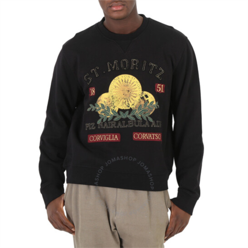 Bally Mens Black St. Moritz Graphic Print Cotton Sweatshirt, Size Small