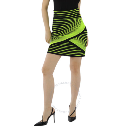 Balmain Ladies Black Striped Knit Mini Skirt, Brand Size 40 (US Size 8)