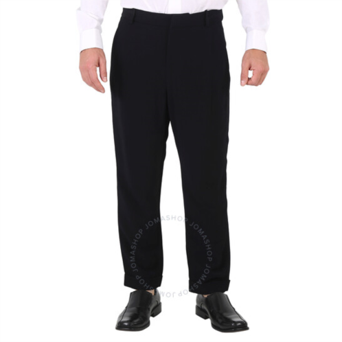 Balmain Mens Black Straight-leg Crepe Trousers, Brand Size 52 (US Size 42)
