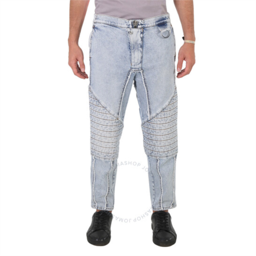 Balmain Mens Ribbed Cotton Slim-Fit Jeans, Waist Size 31