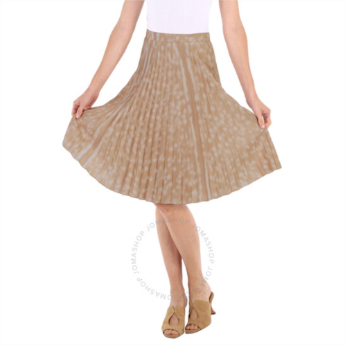 Burberry Beige Printed Pleated Skirt, Brand Size 2 (US Size 0)