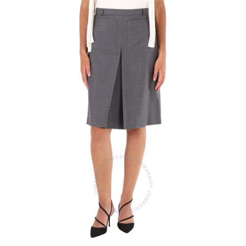 Burberry Charcoal Grey Box Pleated Detail A-line Skirt, Brand Size 10 (US Size 8)