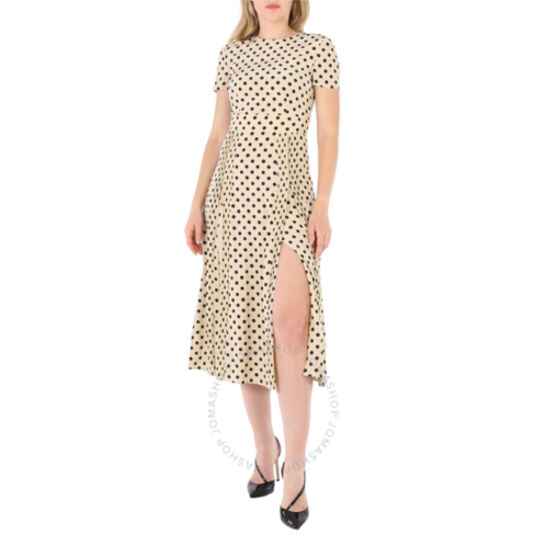 Burberry Corin Silk Polka-dot Dress in Navy, Brand Size 2 (US Size 0)