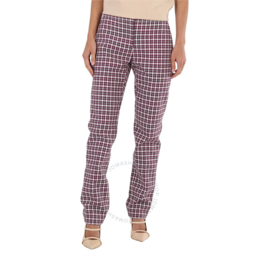 Burberry Hanover Straight-fit Check Cotton Tailored Trousers, Brand Size 2 (US Size 0)