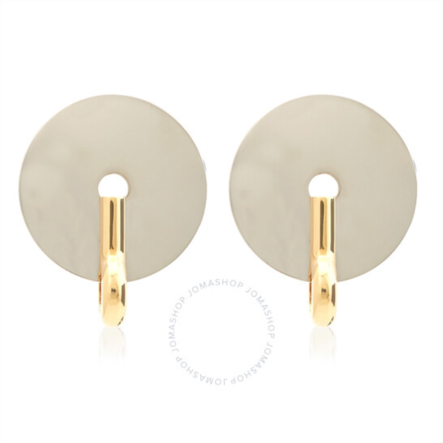 Burberry Ladies Alladium Gold-Plated Disc Earrings