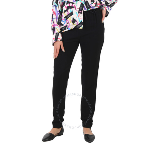 Burberry Ladies Black Custom Fit Monogram Motif Viscose Jogging Pants, Brand Size 8 (US Size 6)