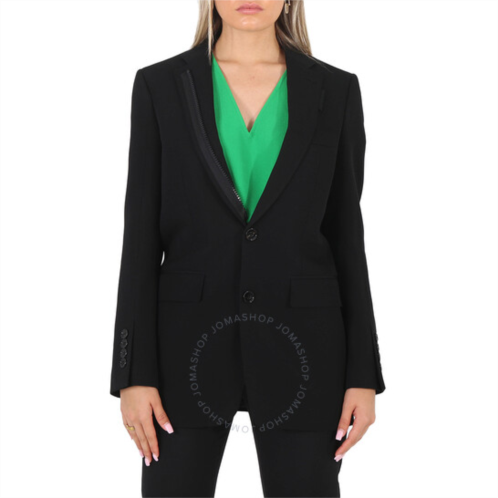 Burberry Ladies Black Tailored Single-Breasted Blazer Jacket, Brand Size 4 (US Size 2)