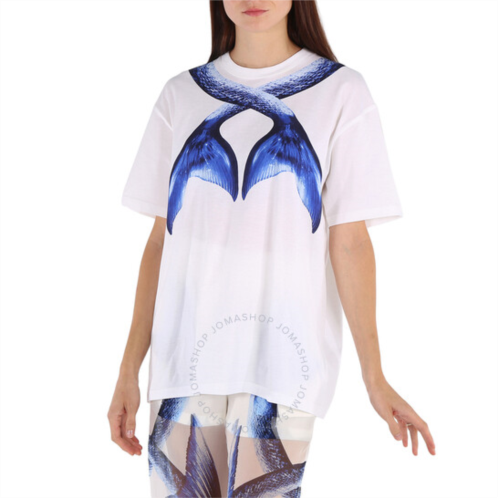 Burberry Ladies Carrick Short Sleeve Mermaid Tail-Print Oversized T-Shirt, Size Medium