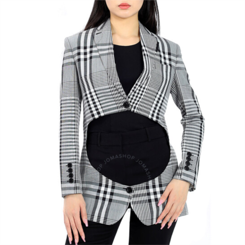 Burberry Ladies Check Single-breasted Technical Blazer, Brand Size 10 (US Size 8)