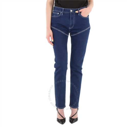 Burberry Ladies Dark Blue Felicity Contrast-Stitch Skinny Denim Jeans, Waist Size 30