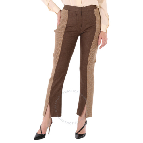 Burberry Ladies Dark Tan Wool And Cashmere Trousers, Brand Size 4 (US Size 2)