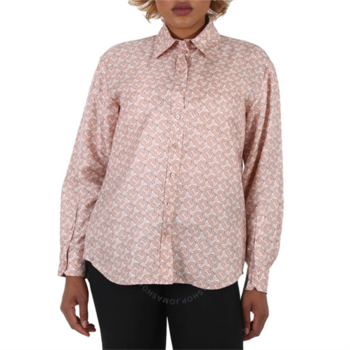 Burberry Ladies Monogram Print Silk Shirt, Brand Size 10 (US Size 8)