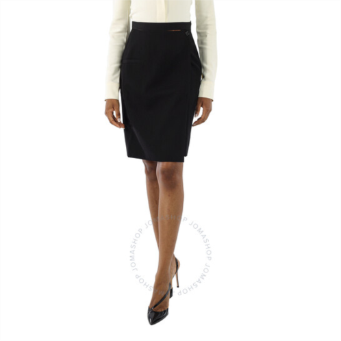 Burberry Ladies Ship Print Silk Panel Wool Pencil Skirt, Brand Size 6 (US Size 4)