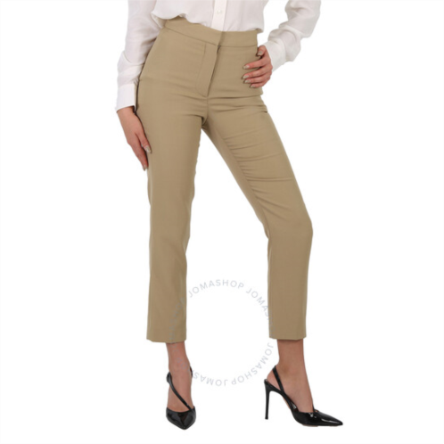 Burberry Ladies Tailored Tapered Wool Trousers In Honey, Brand Size 10 (US Size 8)