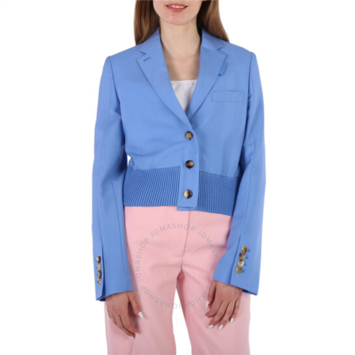 Burberry Ladies Vivid Cobalt Mohair-Wool Tailored Blazer Jacket, Brand Size 2 (US Size 0)