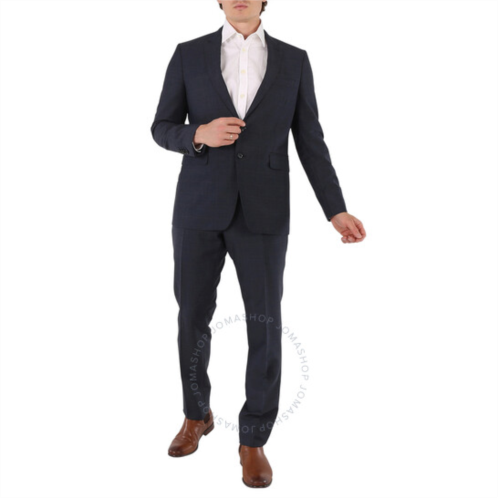 Burberry Mens Carbon Blue Pattern Slim-Fit Two-Piece Wool Suit, Brand Size 44R (US Size 34R)