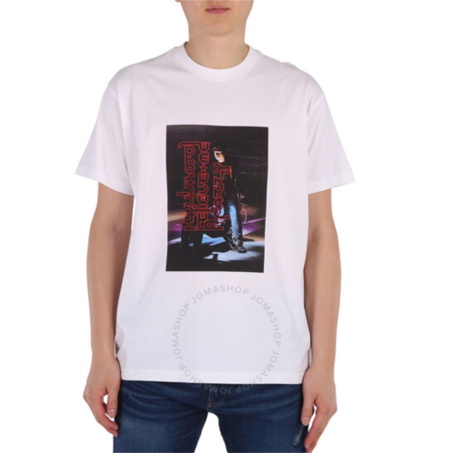 Burberry Mens Optic White Photo Print Cotton T-Shirt, Size XX-Small