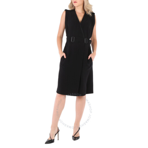 Burberry Reece Black Sleeveless Silk Cardi Wrap Dress, Brand Size 6 (US Size 4)