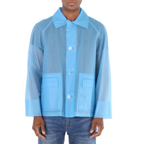 Burberry Sky Blue Soft-touch Plastic Jacket, Brand Size 44 (US Size 34)