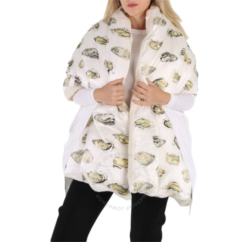 Burberry White Oyster Print Down-Padded Scarf