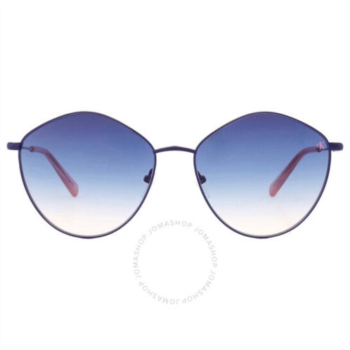 Calvin Klein Blue Gradient Oval Ladies Sunglasses