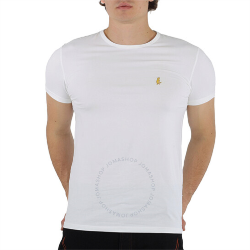 Calvin Klein Mens Embroidered Logo T-Shirt In White, Size Medium