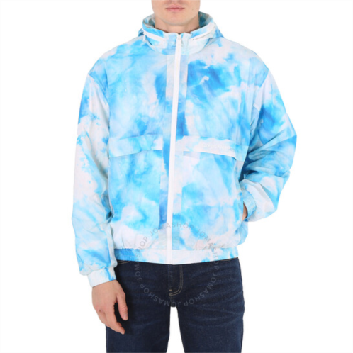 Calvin Klein Mens Summer Splash Aop Seasonal Cloud Print Nylon Windbreaker Jacket, Size Small