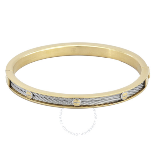 Charriol Forever Eternity Yellow Gold PVD Steel Cable Bangle, Size M