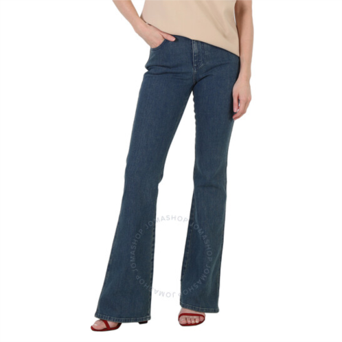 Chloe Ladies Dusky Blue Denim Flare Jeans, Brand Size 38 (US Size 6)