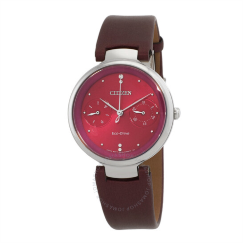 Citizen L Eco-Drive Red Dial Ladies Watch