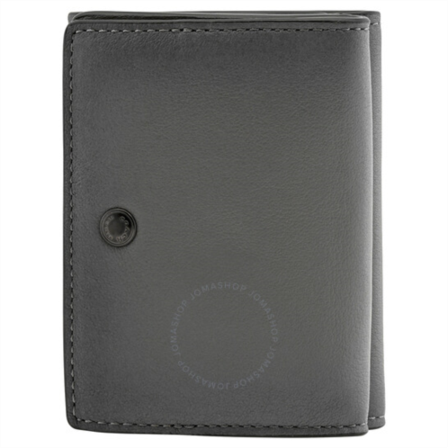 Coach Mens Trifold Compact Leather Wallet In Grey