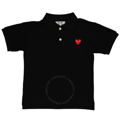 Comme Des Garcons Kids Short Sleeve Embroidered Heart Polo Shirt, Size 6Y