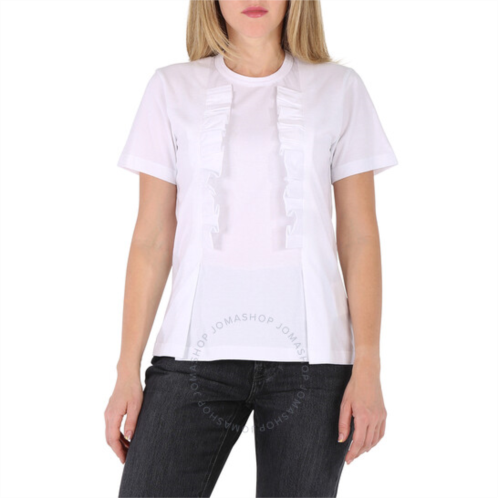Comme Des Garcons White Ruffle Trim T-shirt, Size Large