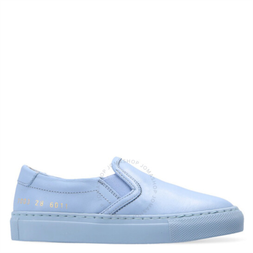 Common Projects Kids Blue Leather Slip On Sneakers, Brand Size 30 (13 Little Kids)