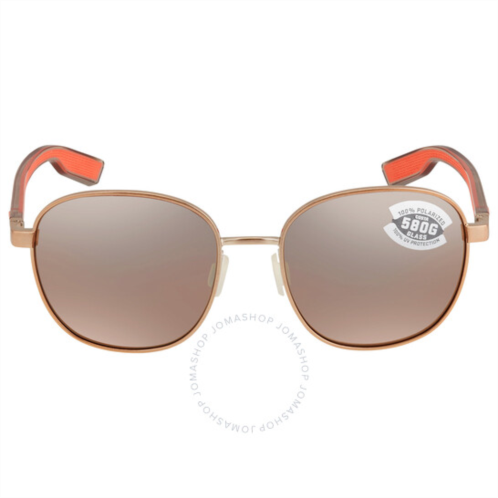 Costa Del Mar EGRET Copper Silver Mirror Polarized Glass Unisex Sunglasses