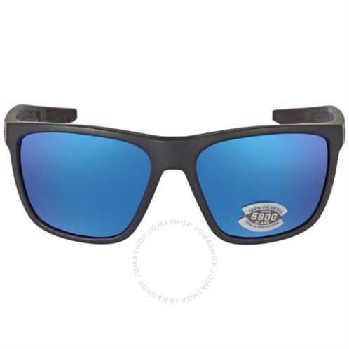 Costa Del Mar FERG Blue Mirror Polarized Glass (580G) Rectangular Mens Sunglasses FRG 11 OBMGLP 59