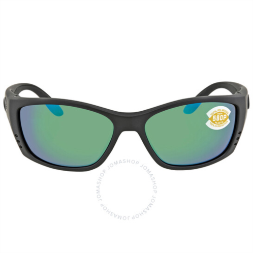 Costa Del Mar Fisch Green Mirror Polarized Polycarbonate Rectangular Unisex Sunglasses