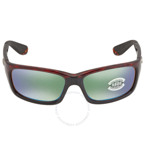 Costa Del Mar JOSE Green Mirror Polarized Glass Rectangular Mens Sunglasses JO 10 OGMGLP 62