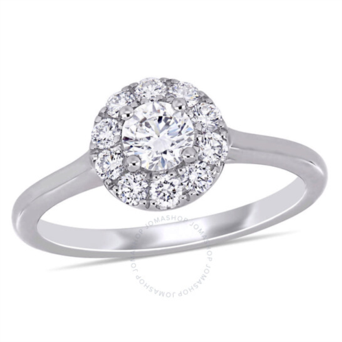 Created Forever 3/4 CT TW Lab Created Diamond Halo Engagement Ring in 14k White Gold