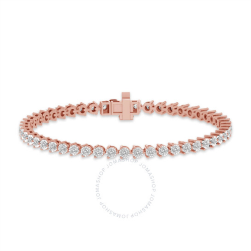 Diamond Muse Elegant 1.00 Carat Real Diamond Martini Tennis Bracelet (J, I3) Rose Gold Rhodium Plated Over Sterling Silver