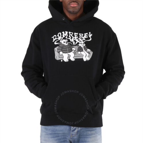Domrebel Couch Pullover Cotton Jersey Hooded Sweatshirt, Size Small